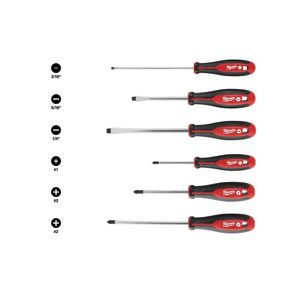 Milwaukee Phillips/Slotted Flat Hex Drive Screwdriver Set w/ Tri-Lobe Handle