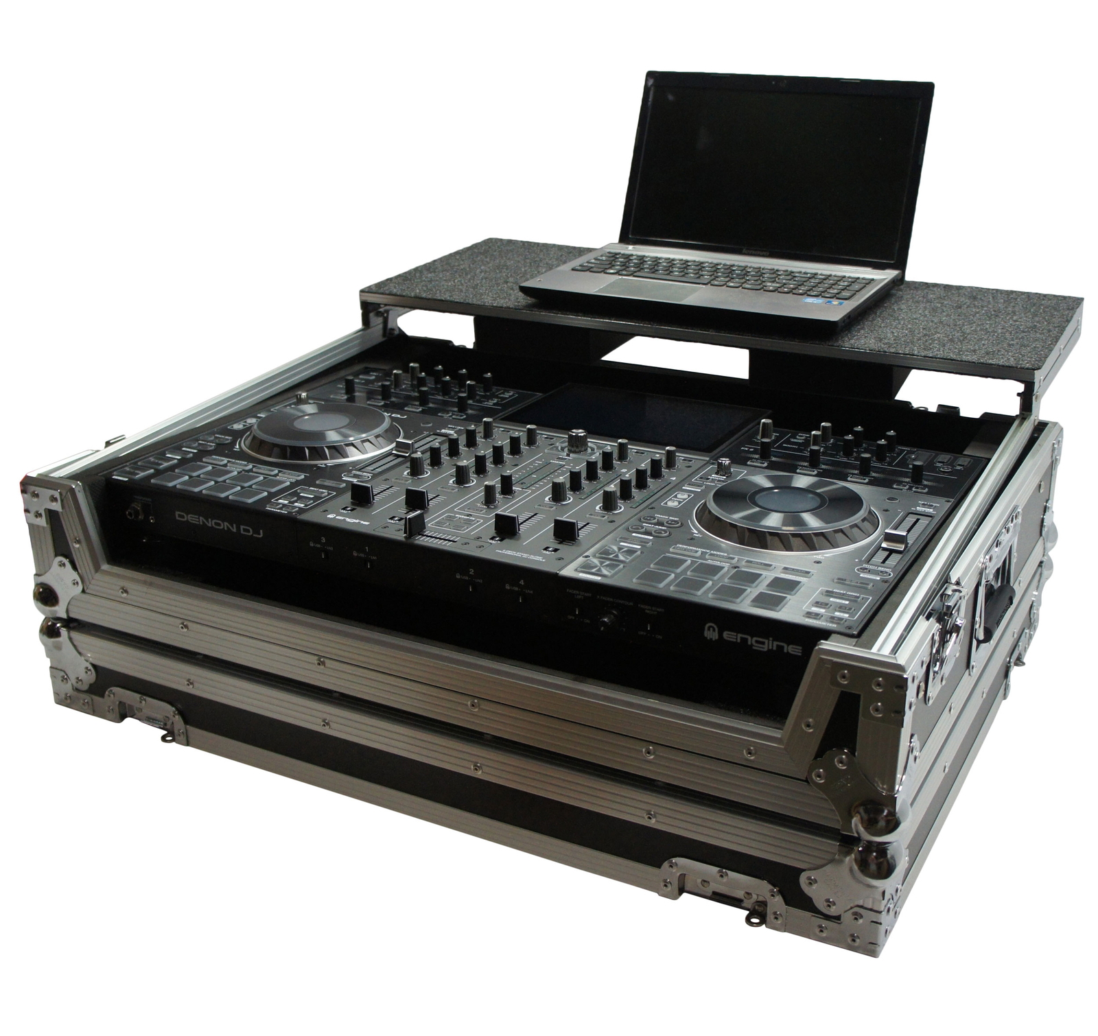 Harmony HCMCX9000LT Flight Glide Laptop Stand DJ Custom Case for Denon Prime 4