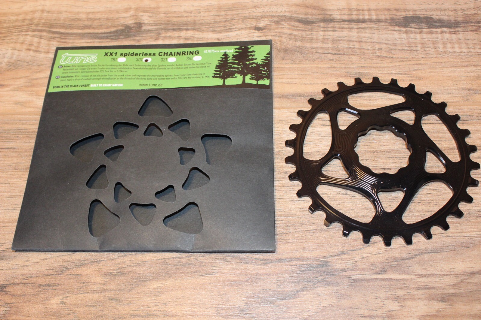 Tune XX1 Spiderless Chainring Direct Mount 30 Black