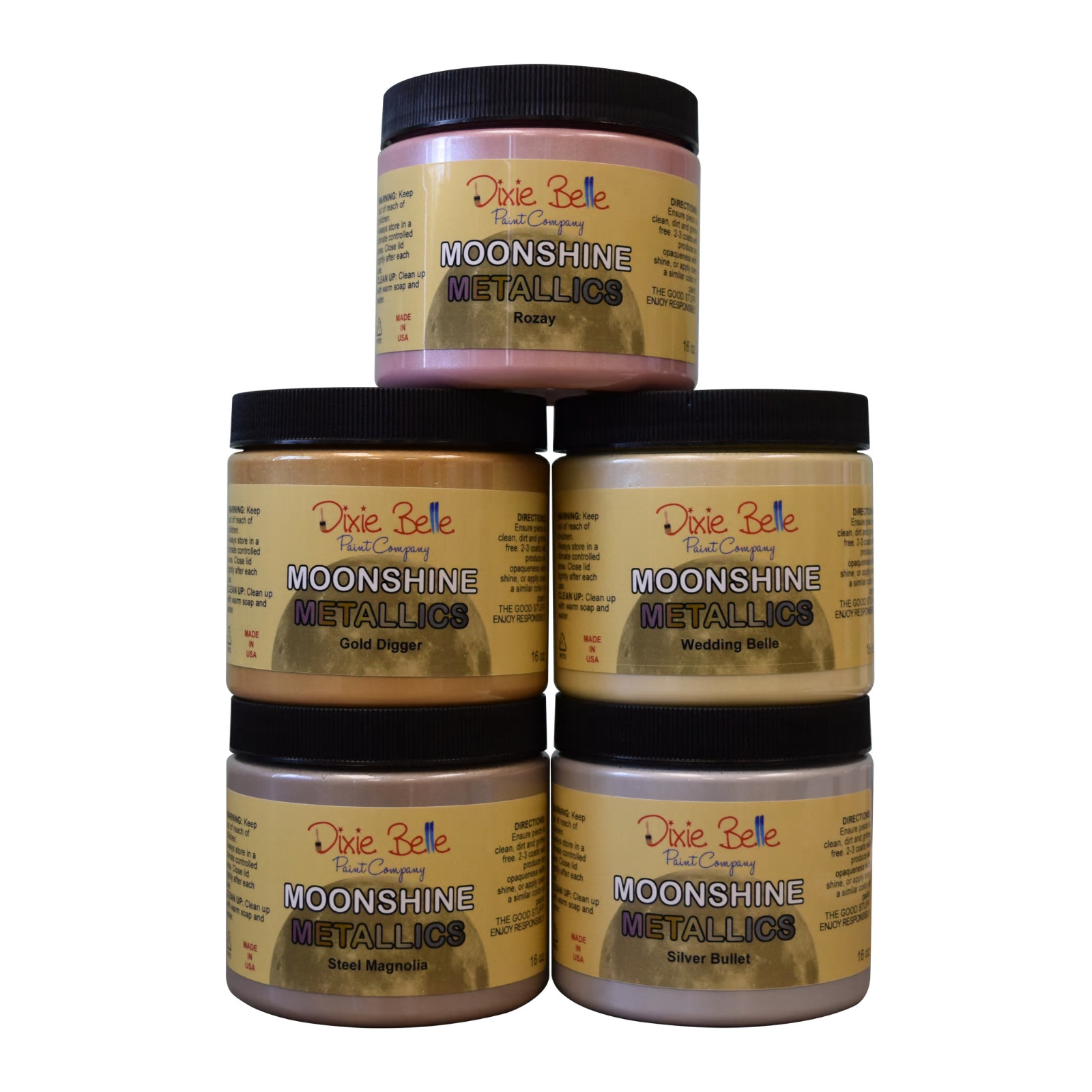 Dixie Belle Moonshine Metallic Paints 16oz 5 Colors