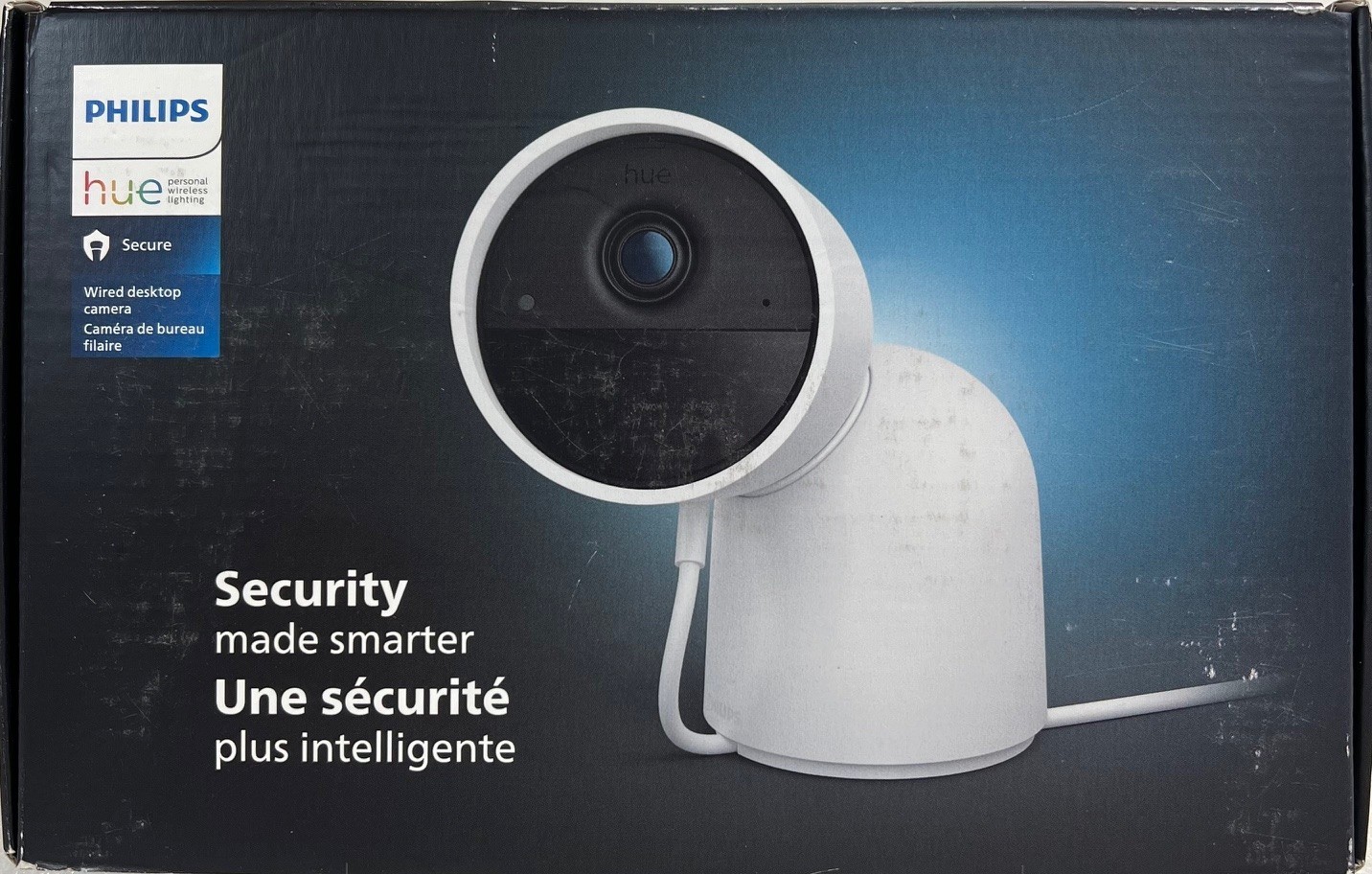 Philips - Hue Desktop Wired Security Camera w/Stand - White