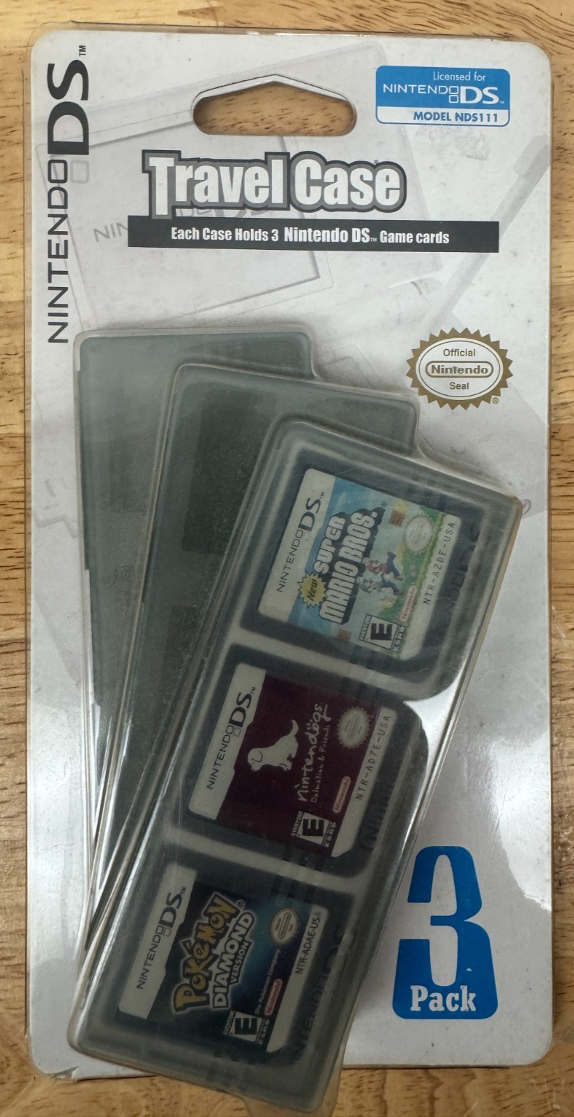 Official Nintendo DS Travel Case - Set Of 3 - 9 Total Game Card Slots Gray Smoke