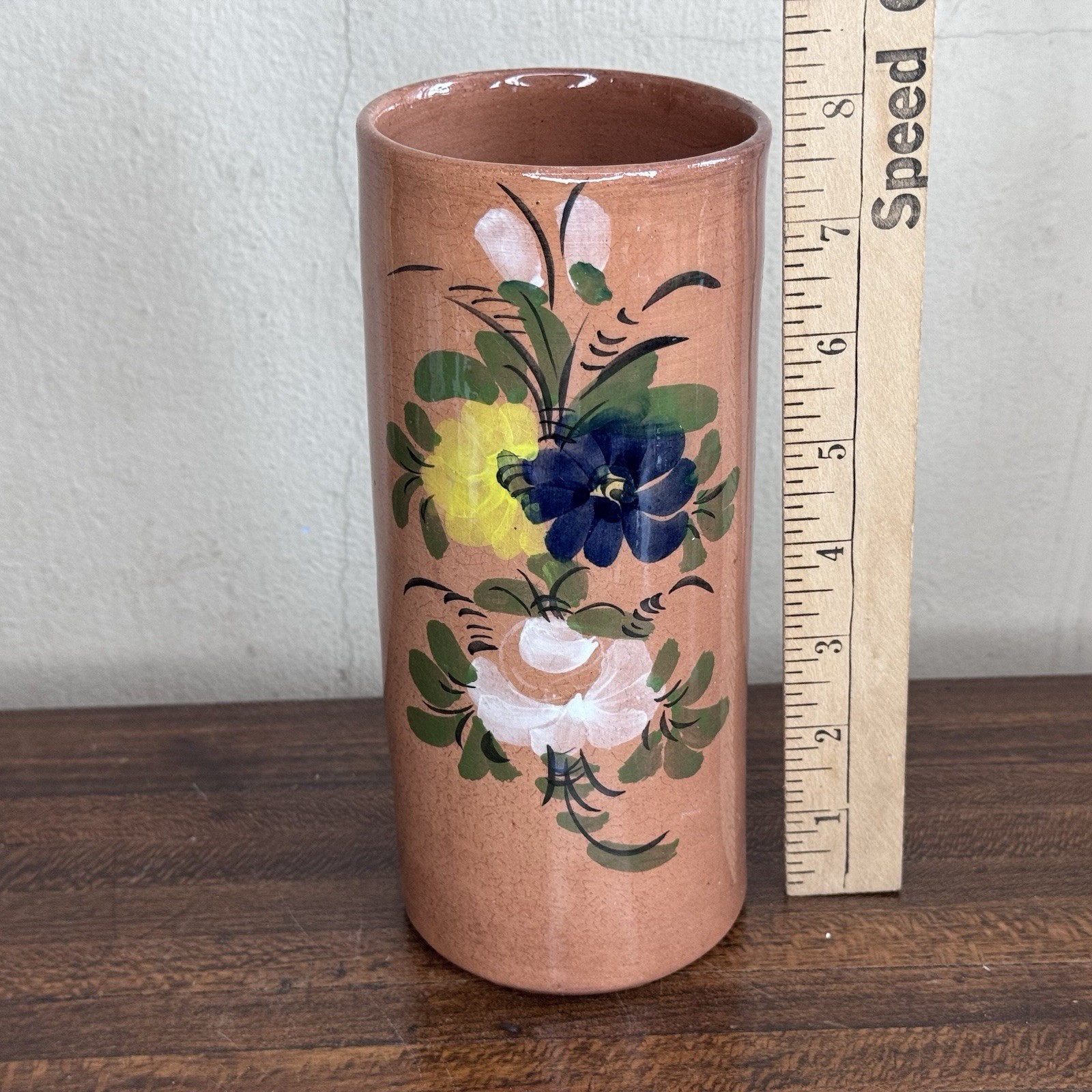 Vtg Peruvian Ceramic Flower Floral Vase – Granja Azul Lima Peru South America