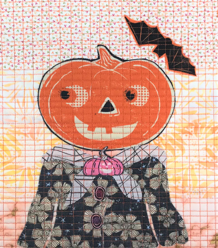 Mrs. Pumpkin Head Collage Pattern - An Eeny Weeny Pattern by Laura Heine.