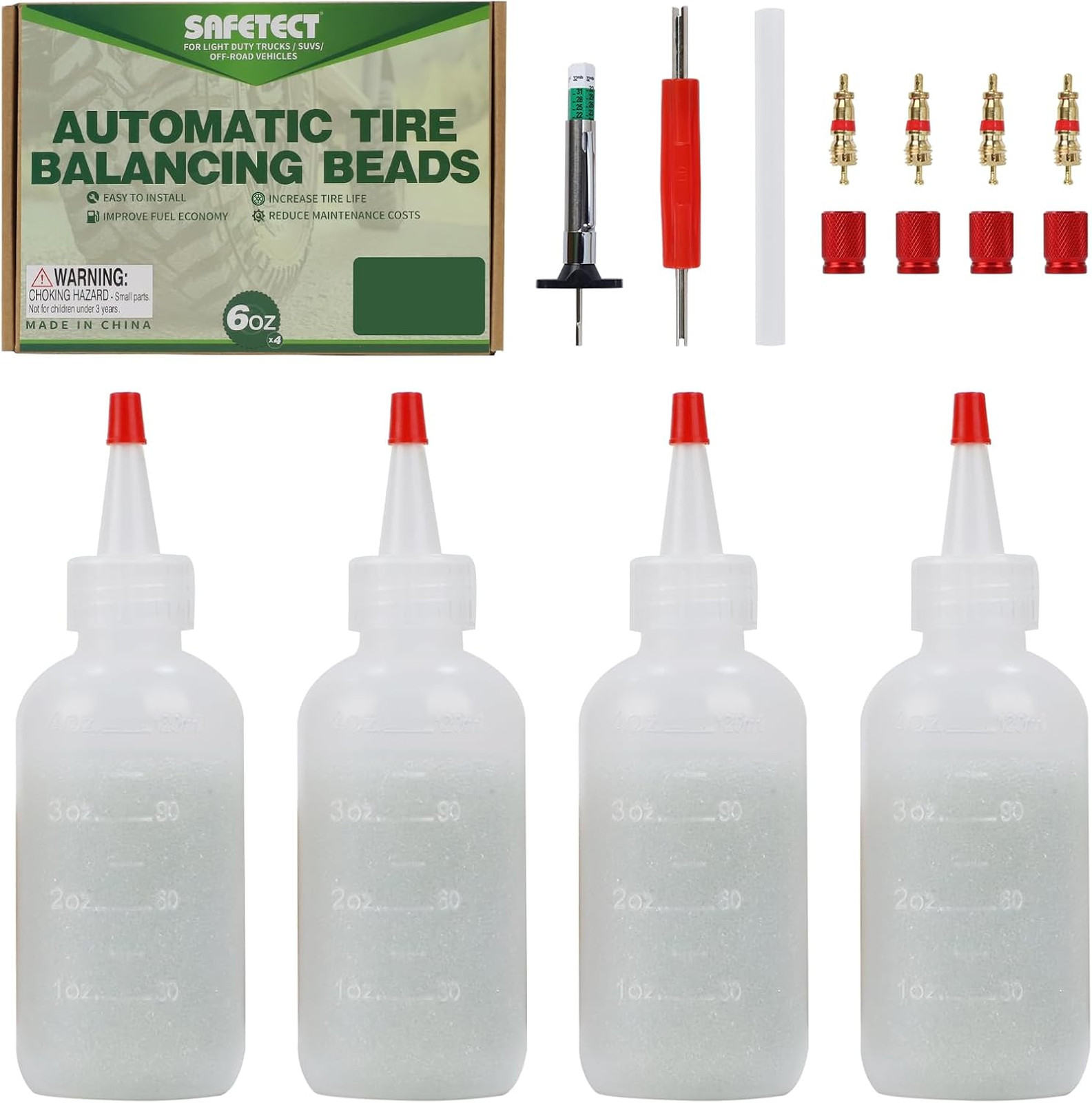 Tire Balance Beads for Motorcycle Trucks Car Off Road Vehicles 6 oz x 4