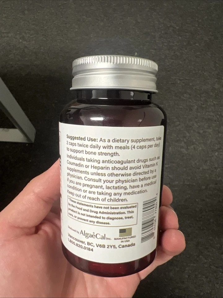 AlgaeCal Plus Stronger Bones Veggie Capsules Dietary Supplement Algae Cal 120