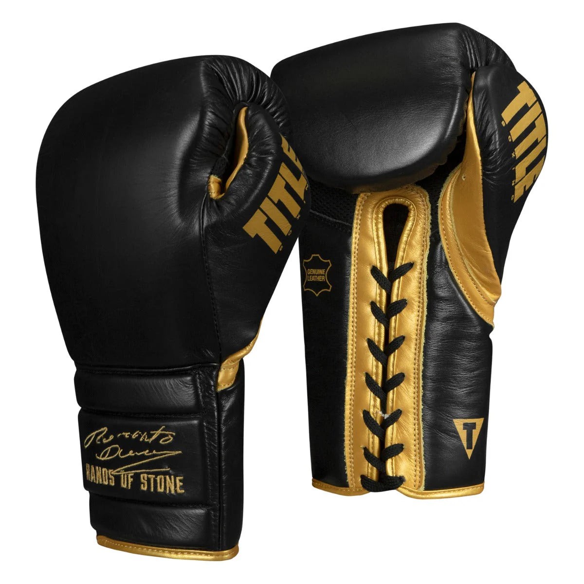 TITLE Roberto Duran Leather Sparring Boxing Gloves - Lace Up