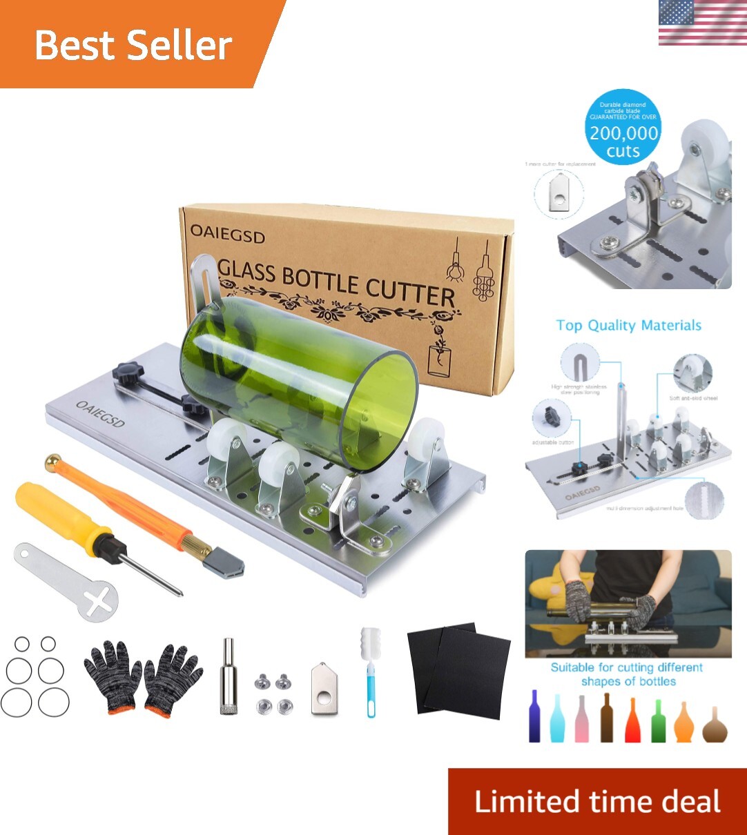 Ultra-Precise Glass Bottle Cutter - Perfect for Crafting Wine & Whiskey Projects