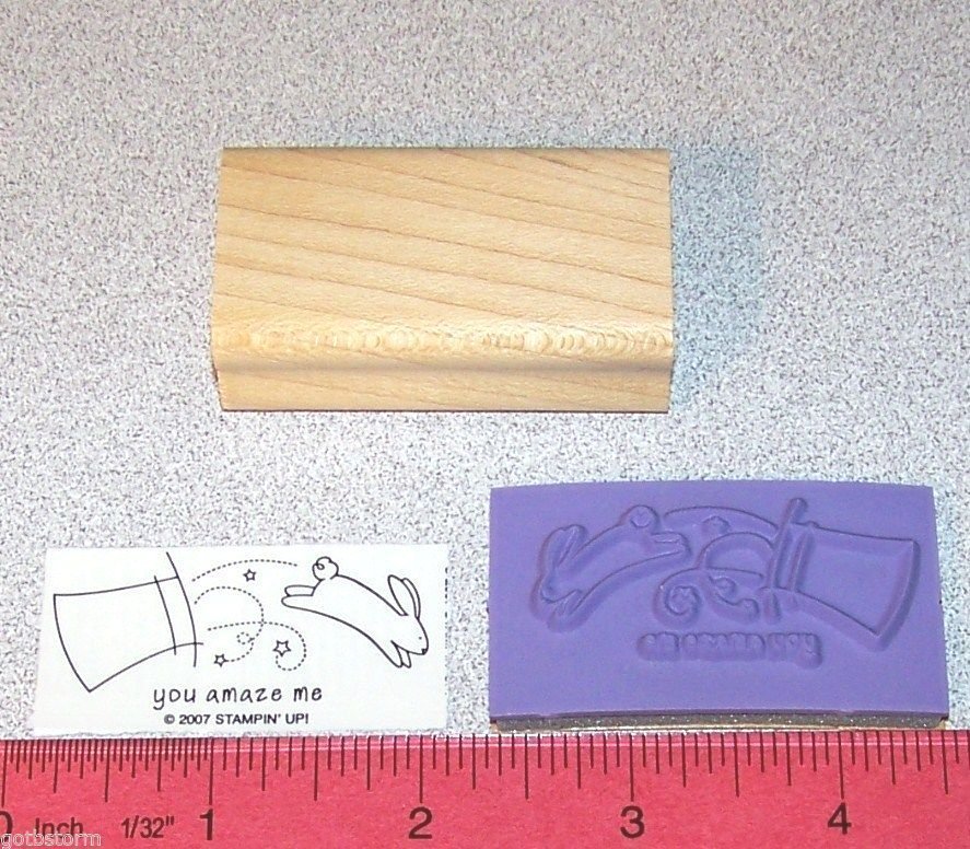 Bunny Rabbit Top Hat you amaze me Rubber Stamp Single by Stampin Up Event Full