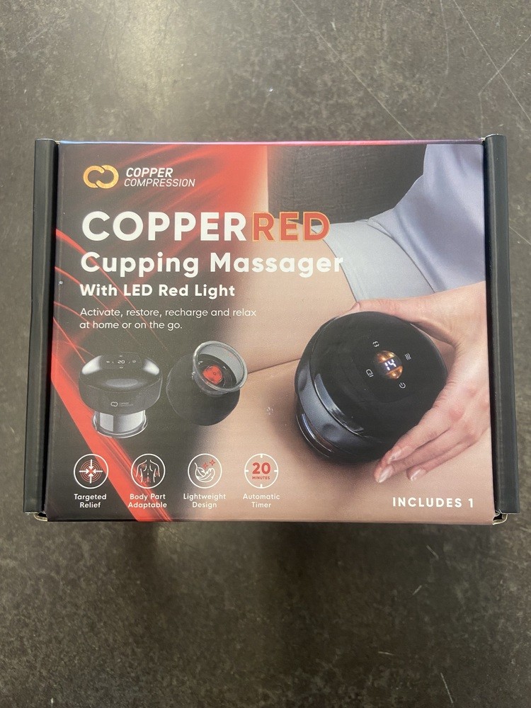 COPPER COMPESSION  COPPER RED CUPPING MASSAGER WITH LED RED LIGHT