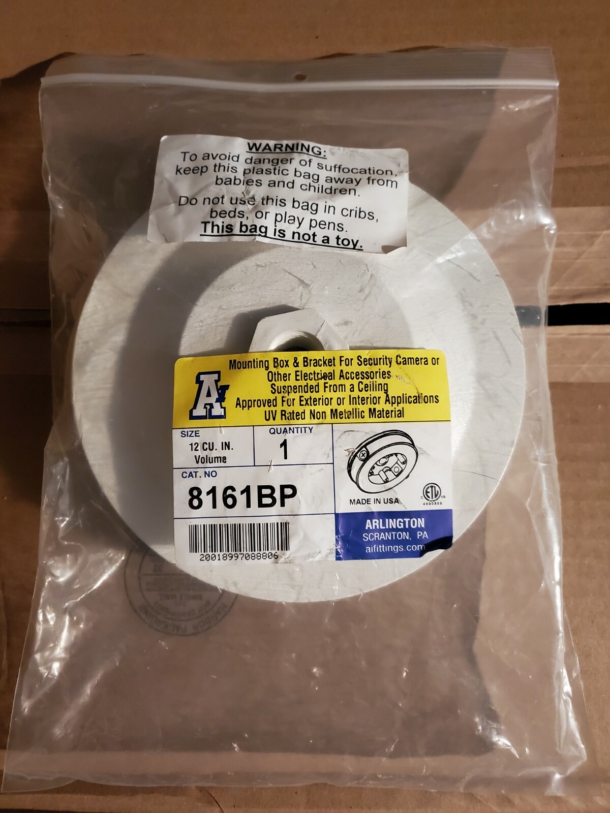 Arlington 8161BP Weatherproof Mounting Box for Security Camera Electrical NEW!!!