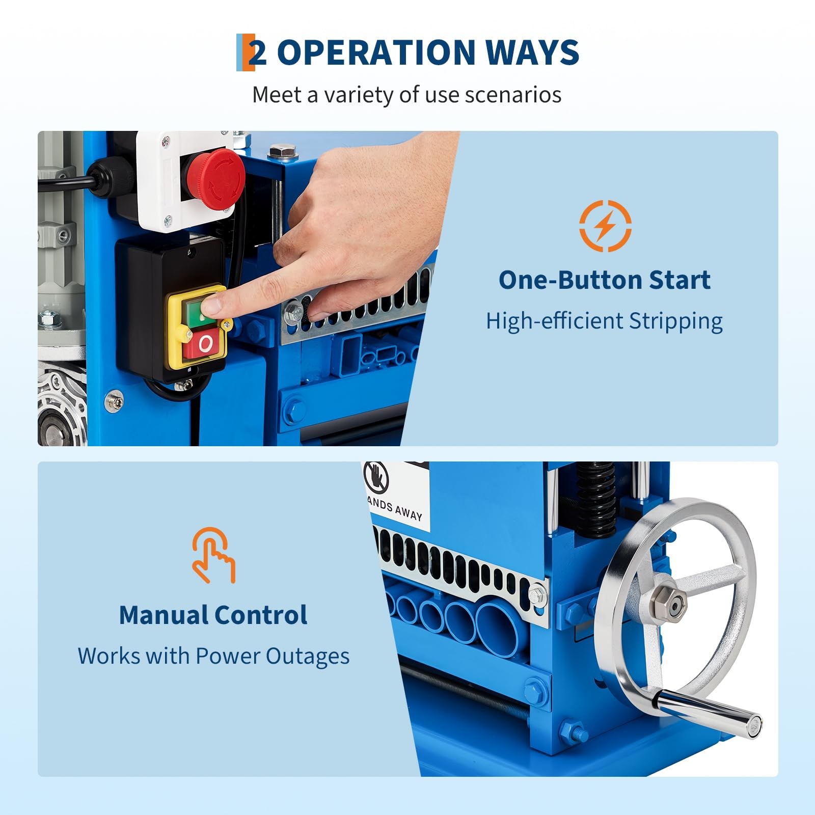 370W Electric Wire Stripper Machine 0.06''-1.5'' Copper Cable Stripper Portable