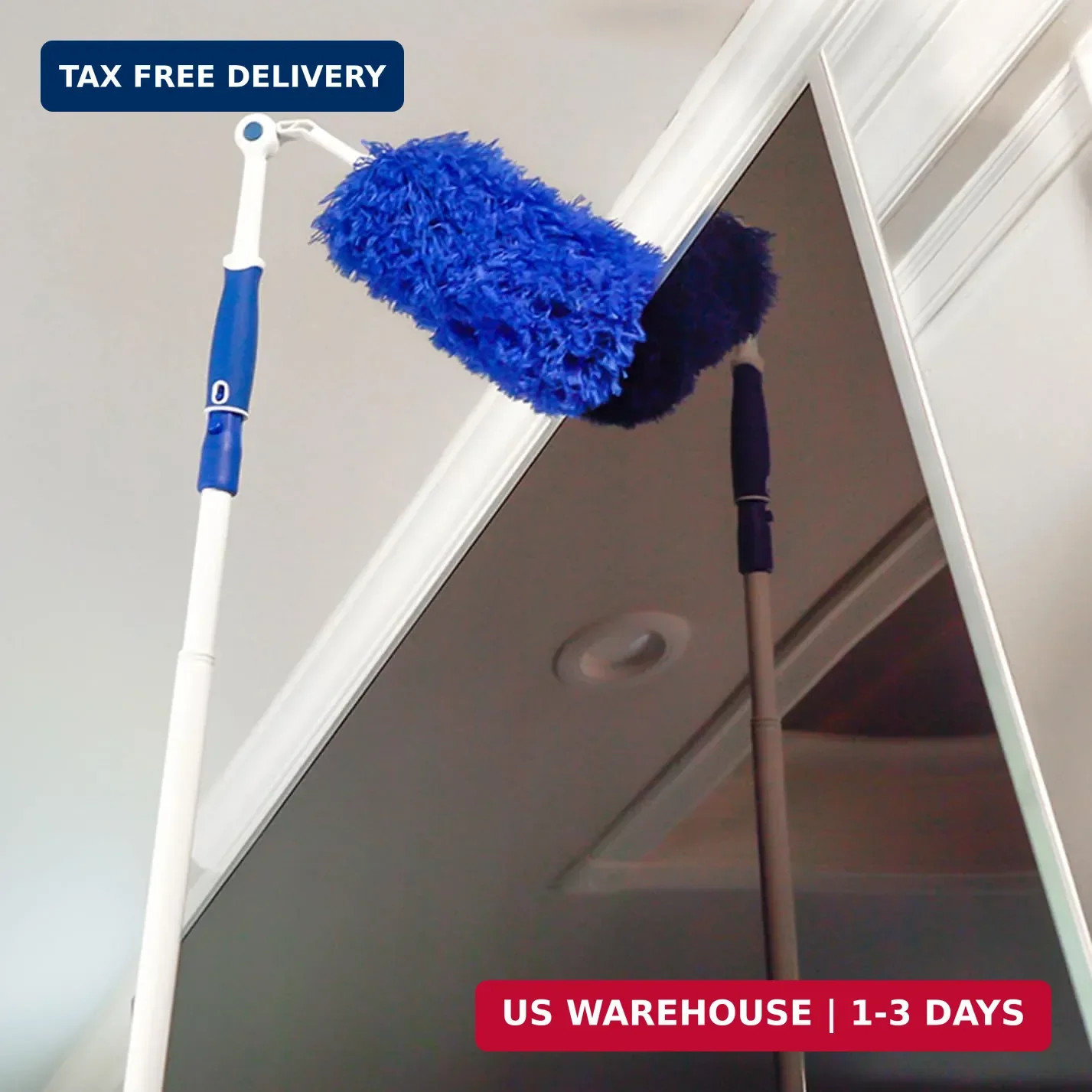 Unger Connect and Clean Microfiber Duster with Pivoting Handle, Dusters for Clea