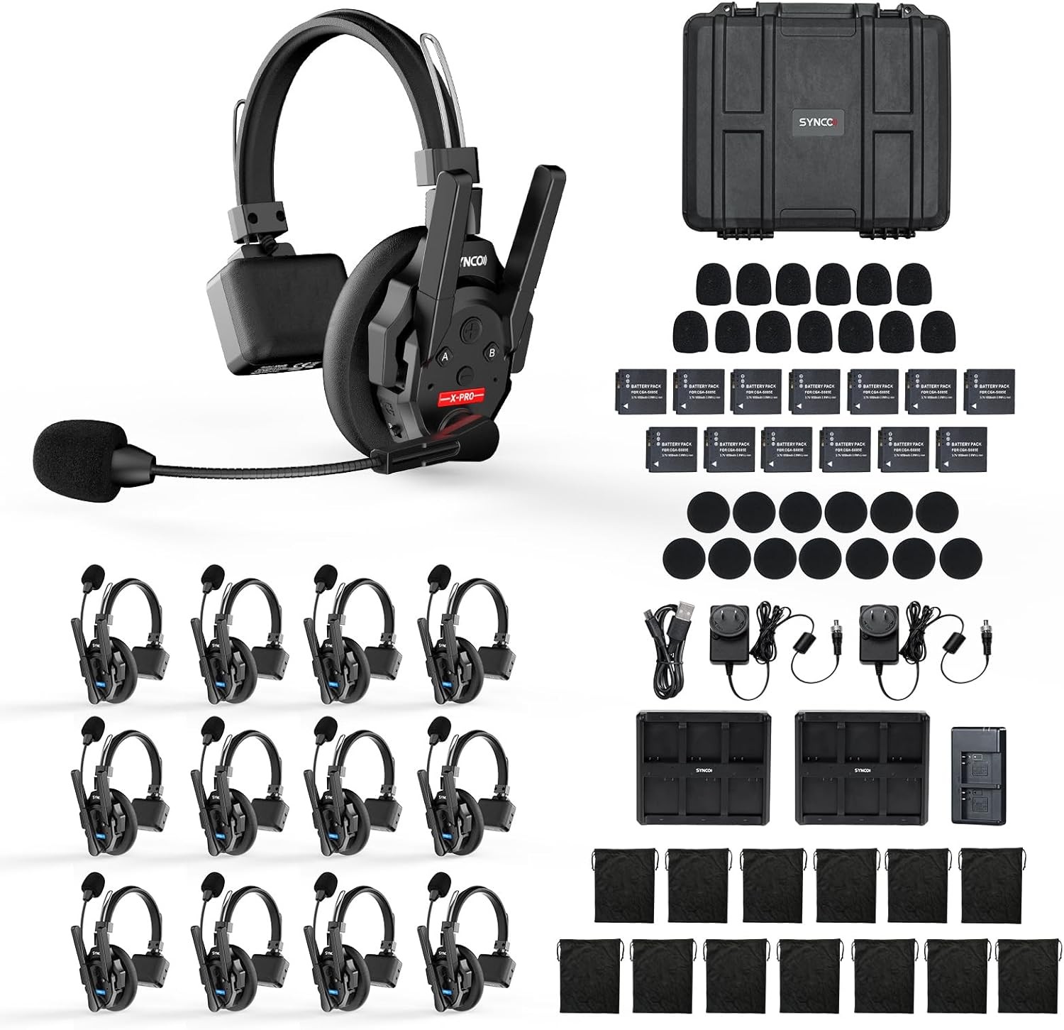 SYNCO XTALK XPRO Wireless Communication Headset System 500m/1640ft For 13 Person