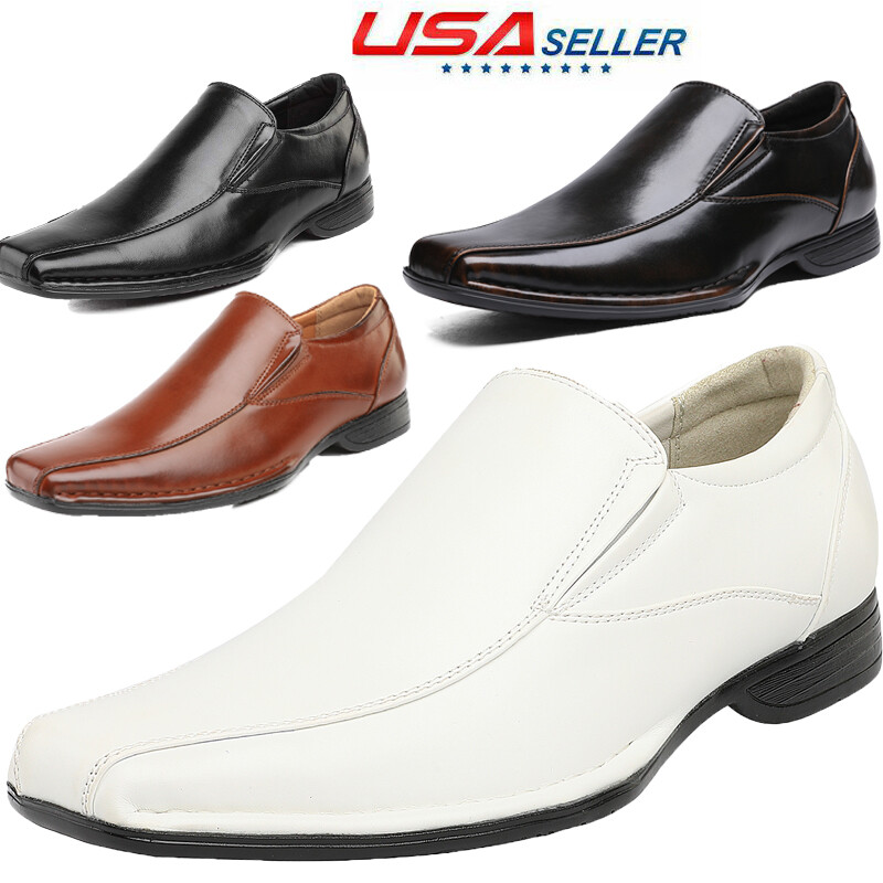 Men's Classic Square Toe Formal Business Dress Shoes Slip On Drving Loafer Shoes