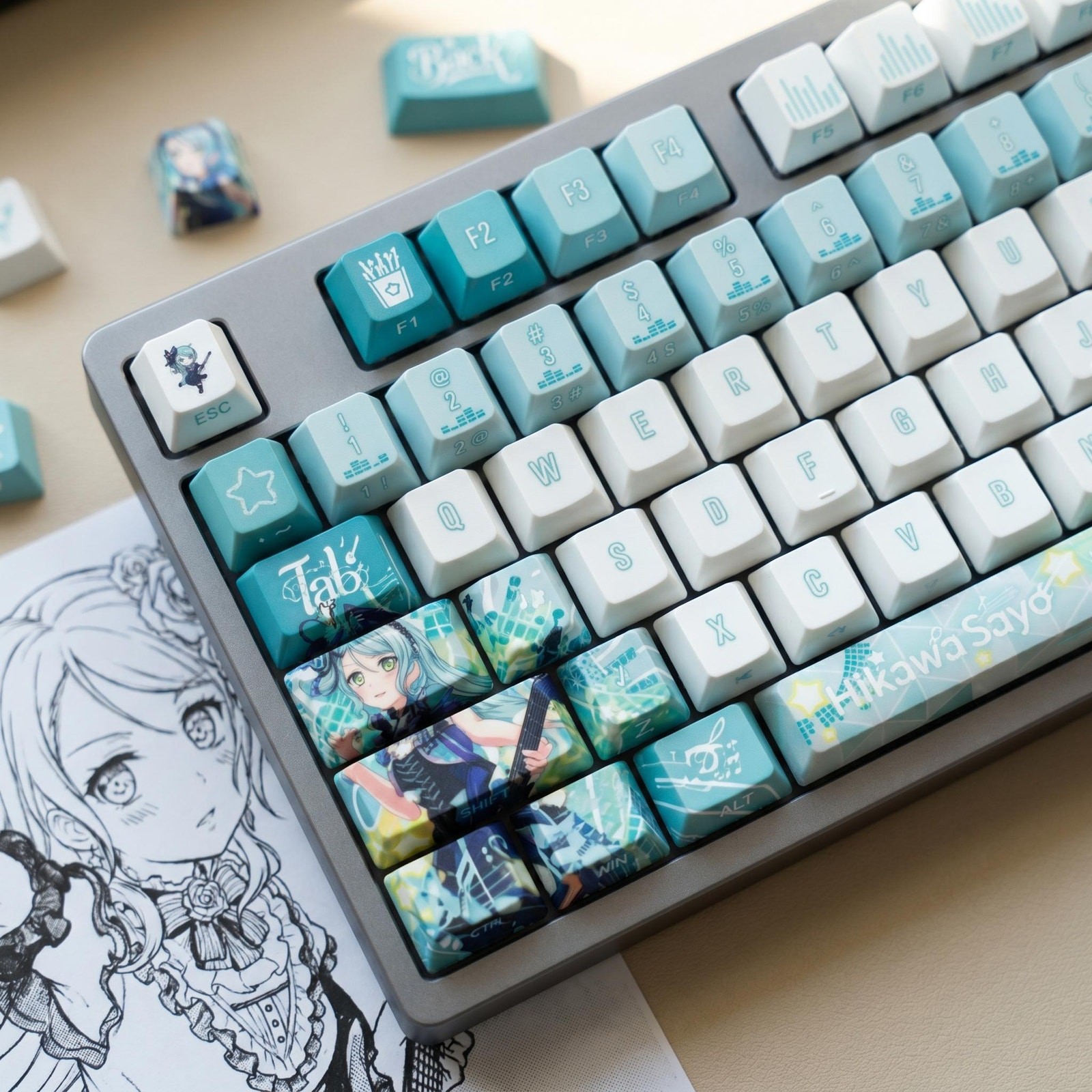 Hikawa Sayo 122 Key PBT Keycap Set – Anime Gamer Mechanical Keyboard Gift