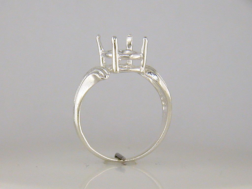 10 x 8 mm Oval Swirl Ring Setting Sterling Silver