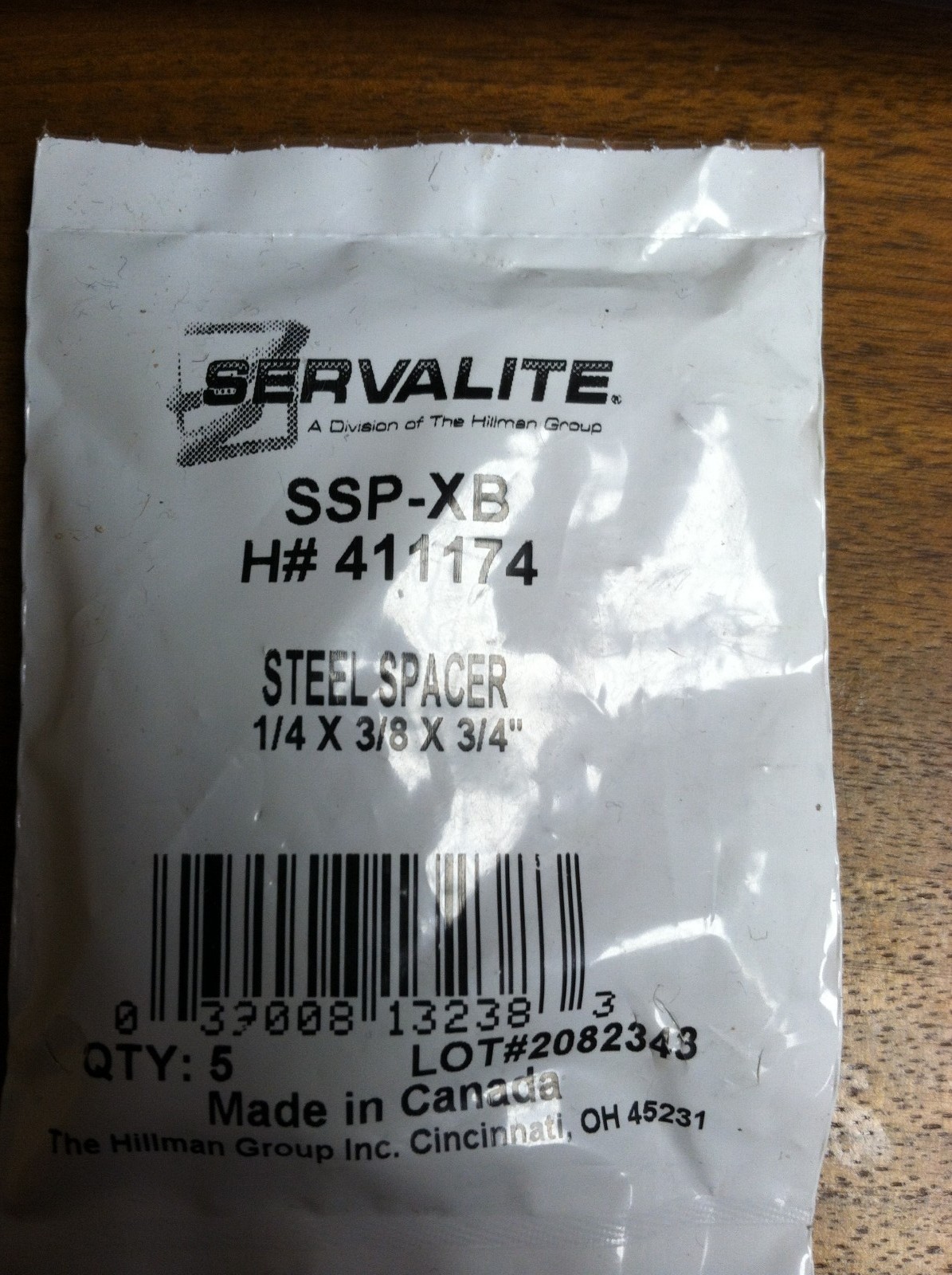 SPACER UNTHREADED 1/4 X 3/8 X 3/4" PACK OF 5 STEEL
