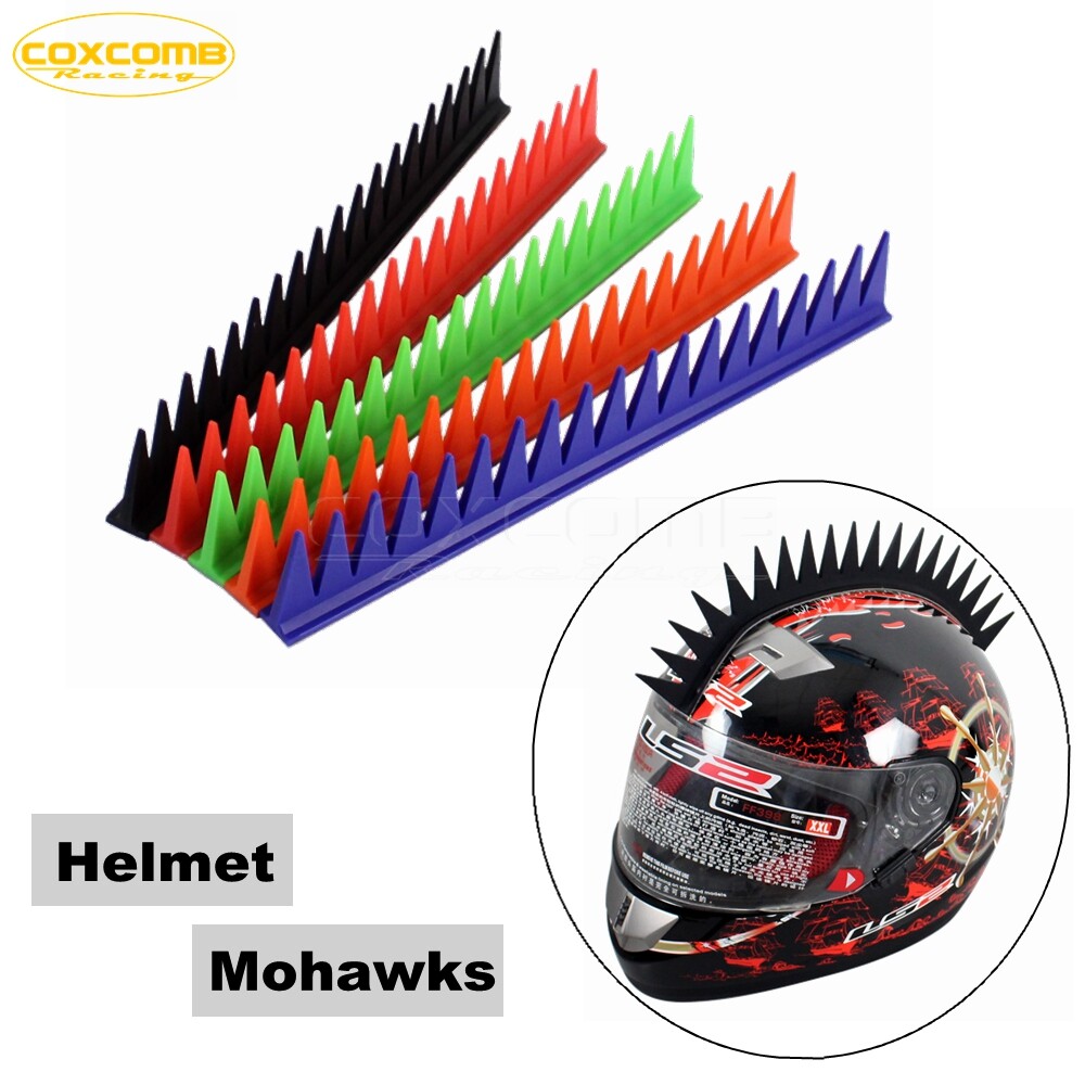 Motorcycle Soft Rubber Helmet Mohawk Decals Sticker Saw Blade Headwear Decorated