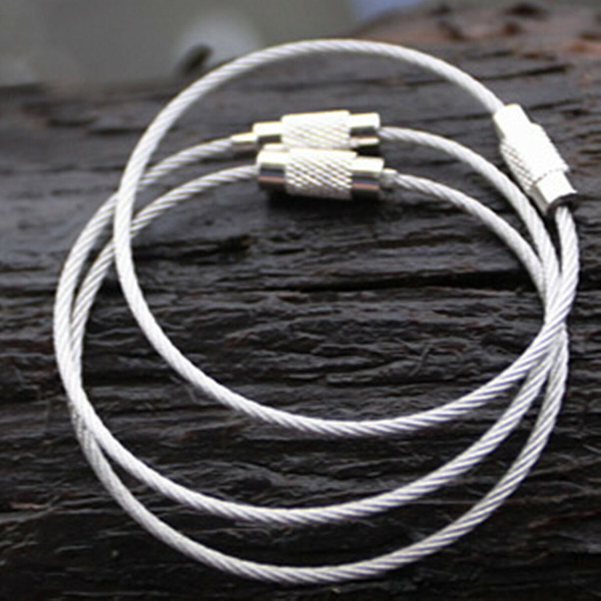Stainless Steel Wire Rope Keychain Key Ring Cable For Outdoor Hiking Sports