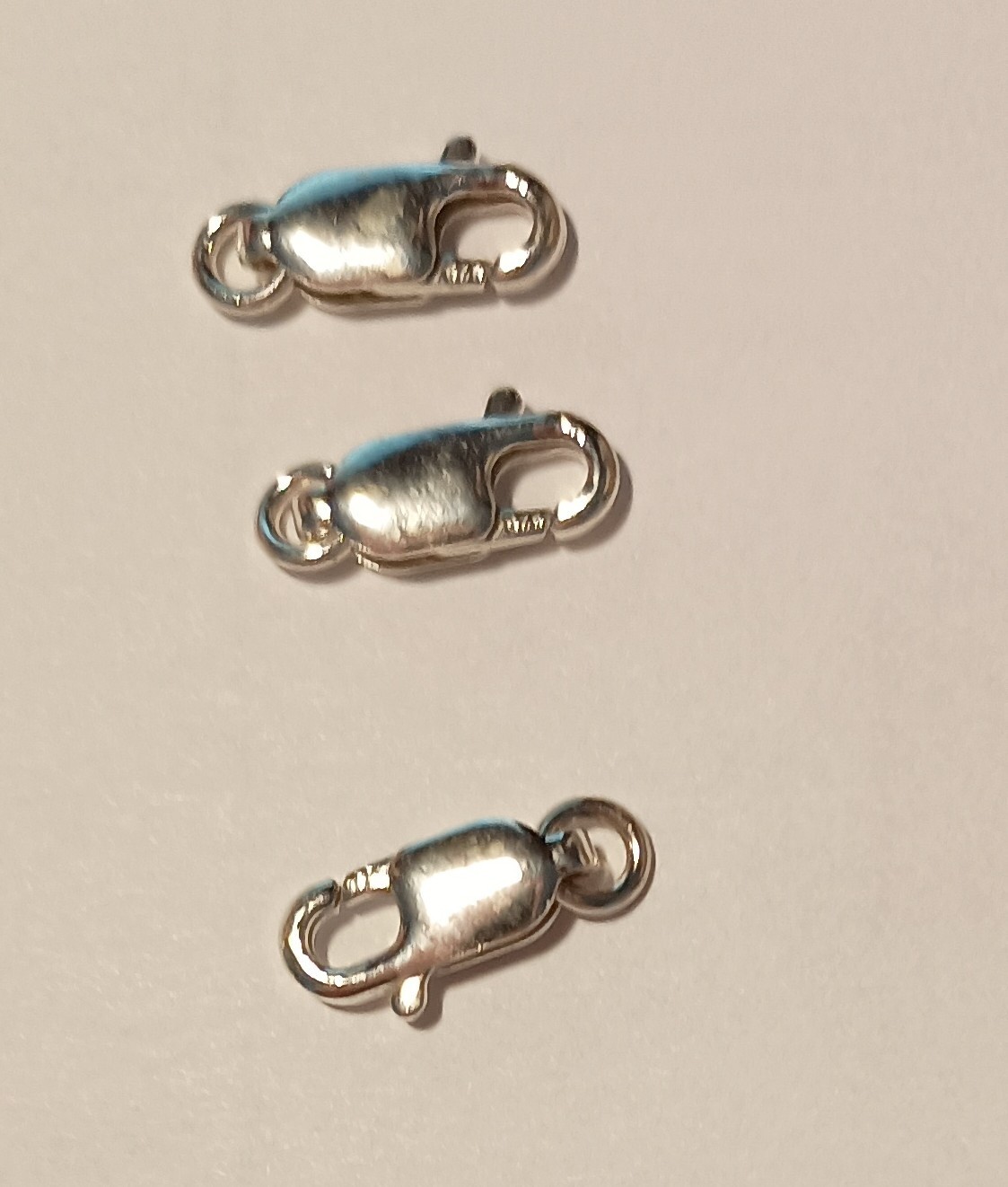 Pack of 40 Sterling Silver 10 mm Lobster Claw Clasp With An Open 4 mm Ring