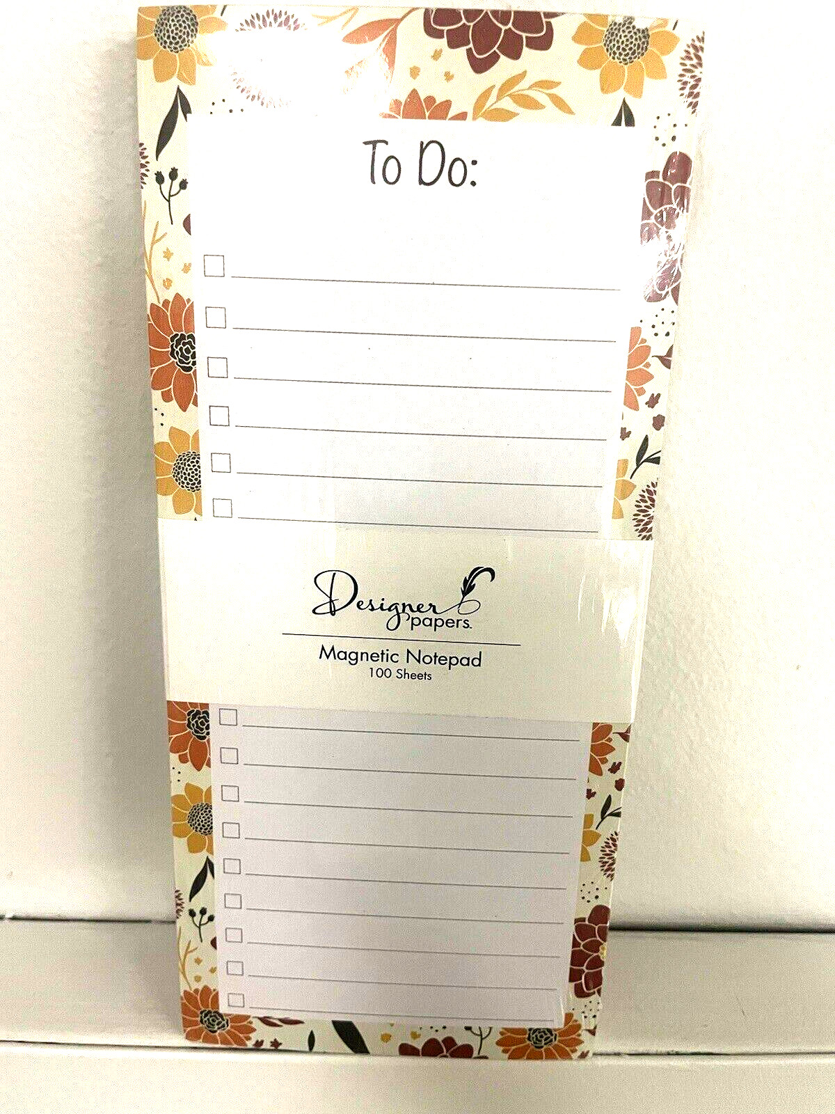Designers Paper 100 Sheets Graphic To Do List Floral Magnetic Note Pad