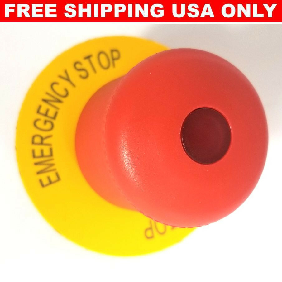 Eaton E-Stop M22-PVL pushbutton with 70mm legend plate 10250TTRP79