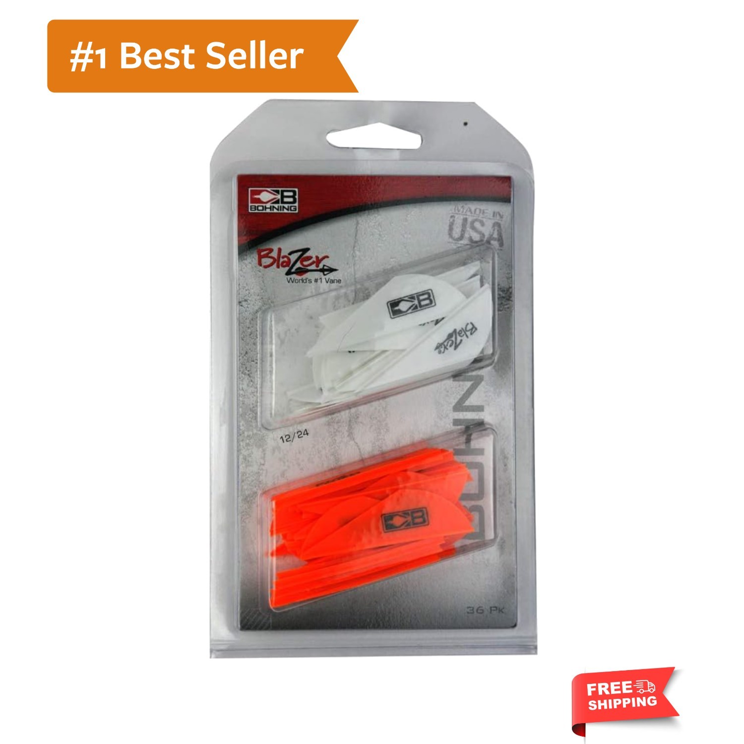 36-Pack Blazer Vanes Combo - Enhance Arrow Flight in Hunting & 3D Archery