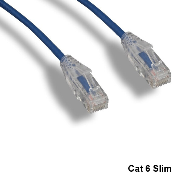 KNTK Blue 10' Slim Type Cat6 UTP Ethernet Cable 550MHz RJ45 Patch Panel Network