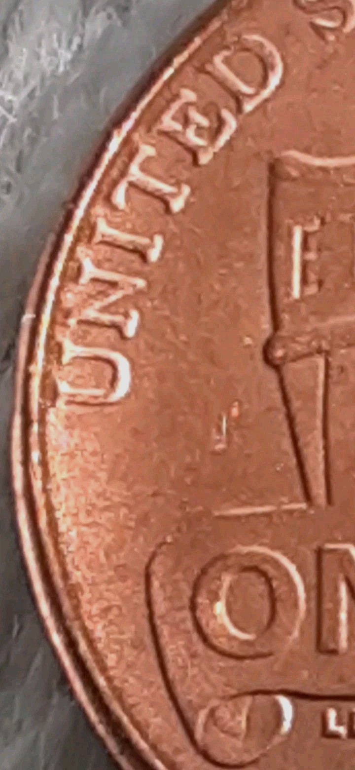 2024 Lincoln Shield Penny No Mint Mark Obverve Extreme Strike Through Coin