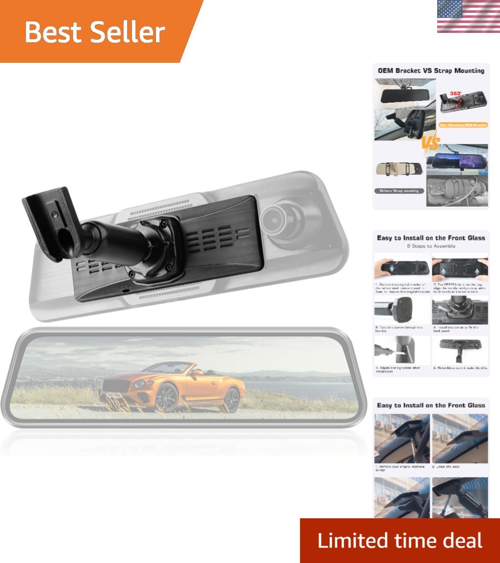 Sleek OEM Bracket for T30 Mirror Dash Cam - Elegant Integration & Safety
