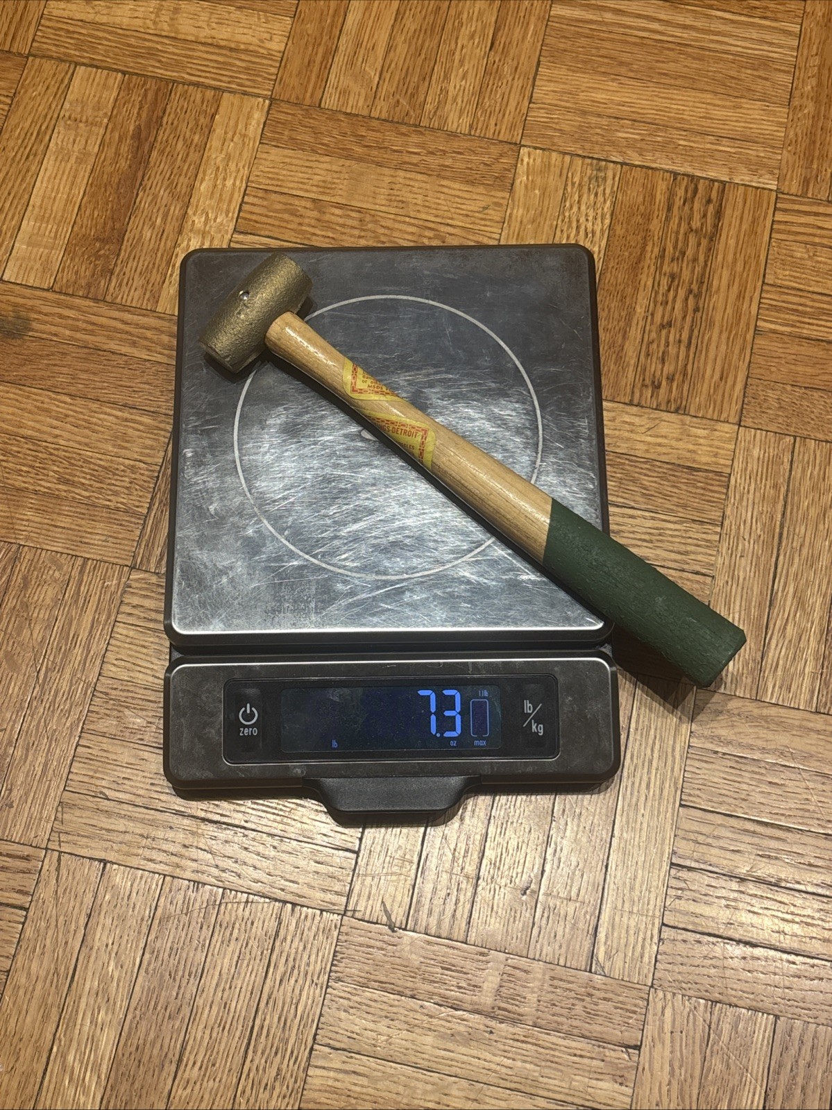 Hackett Brass Head Hammer - 2” Head Length - 10” Hickory Wood Handle