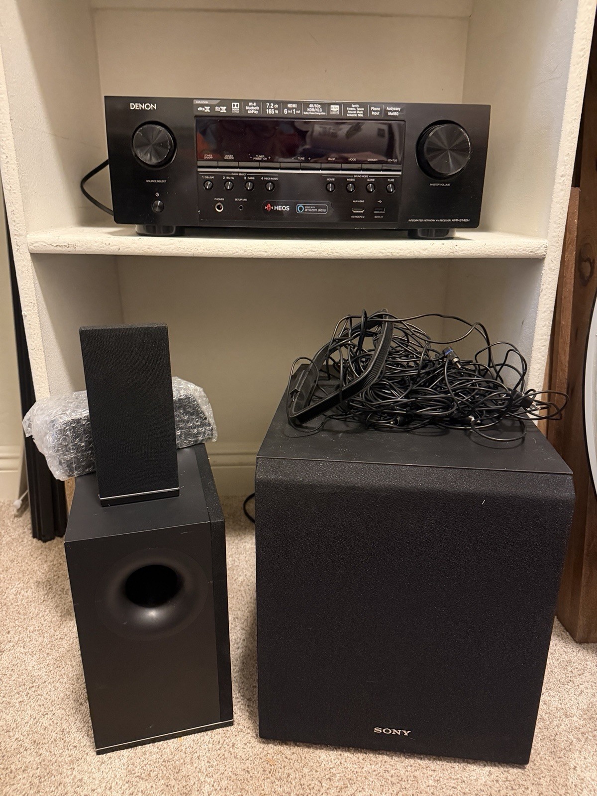 Denon AVR-S740H 7.2 AV Receiver Dolby Atmos DTS:X Wi-Fi HEOS Sony SA-CS9