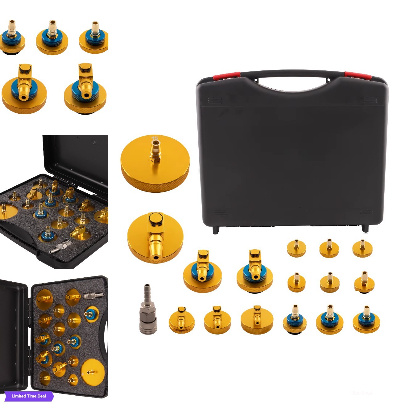Brake Fluid Bleeder Adapter Kit 17PCS Master Cylinder Coupler Tool Disc Brake