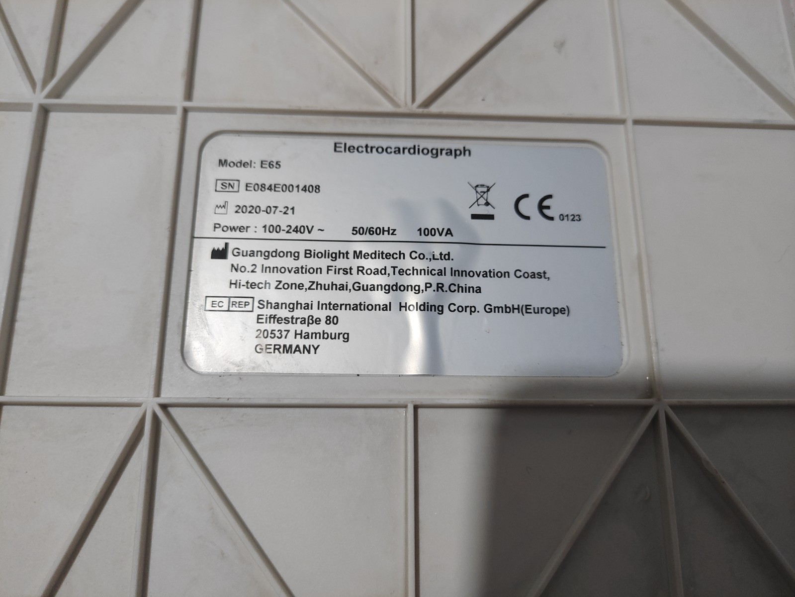 electrocardiograph Digital Biolight E65 ECG Machine 12 Channel ECG Machine