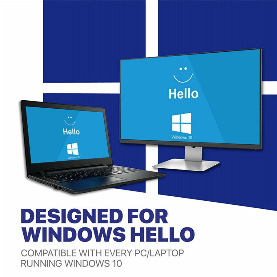 USB Fingerprint Reader for Windows 10 Hello, Biometric Scanner for Laptops & PC