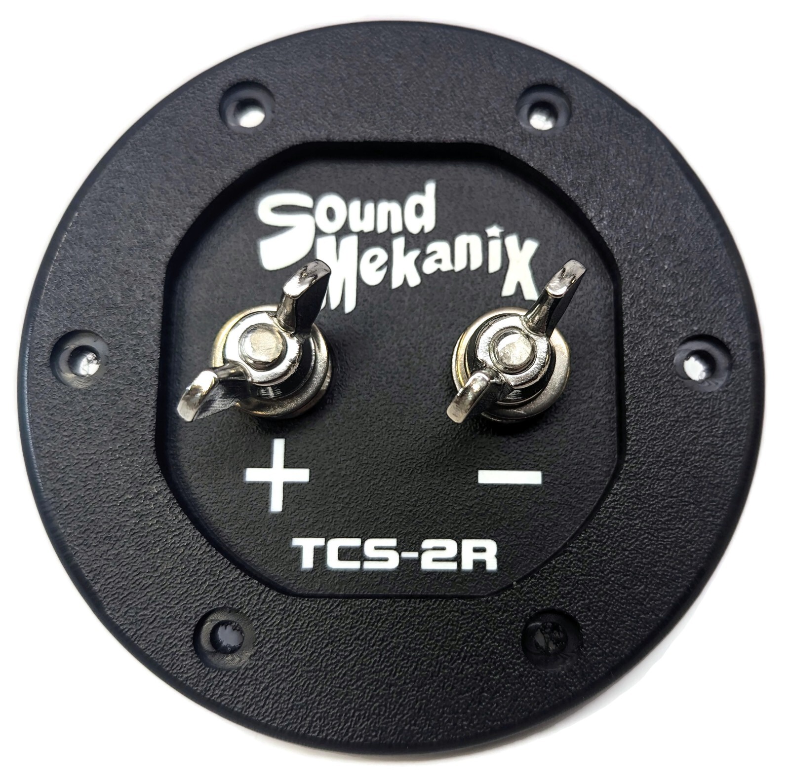 Round Subwoofer Speaker Box Terminal Cup, Single Input - TCS-2R BLACK