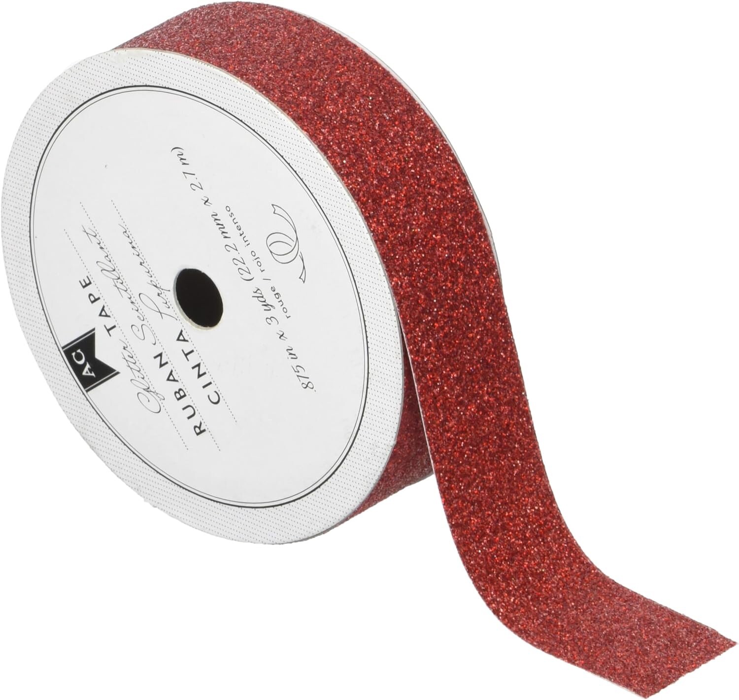 American Crafts 96013 Holiday Glitter Tape, 7/8", Rouge - 3 Pack