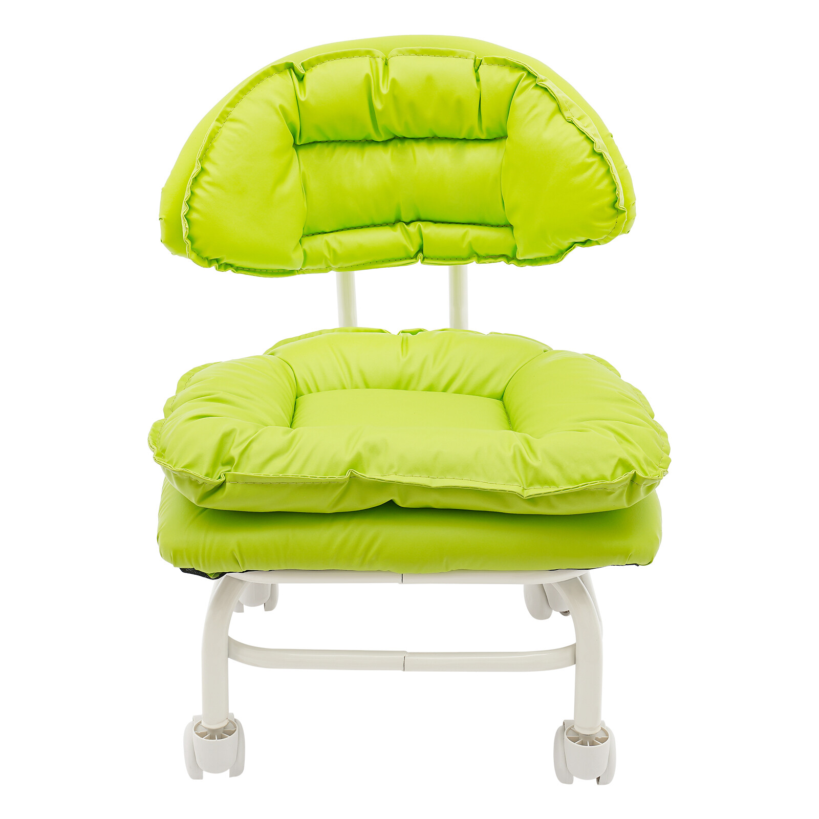 Green Rolling Stool with Back Rest Heavy Duty Rolling Stool Roller Chair