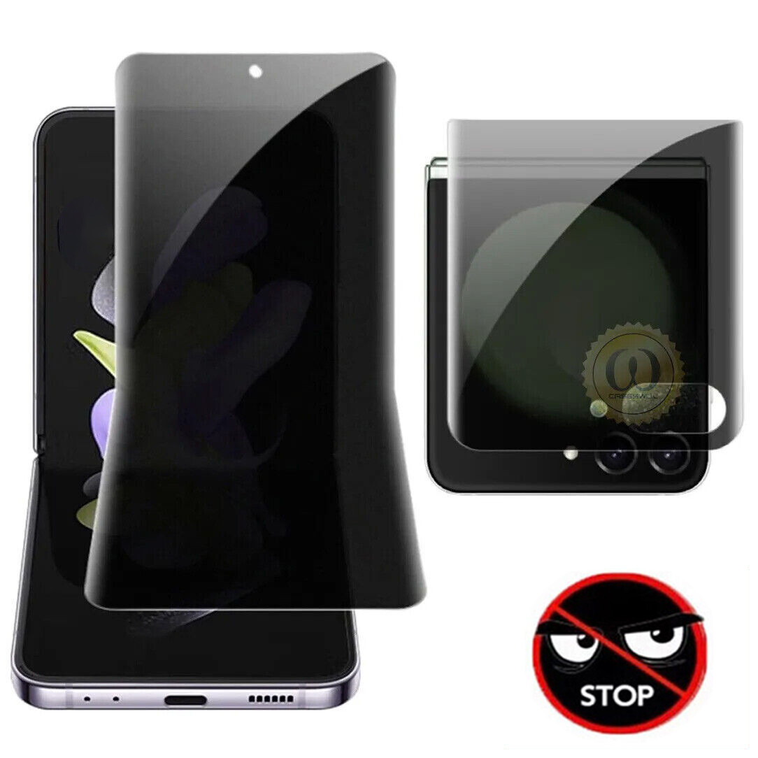 PRIVACY Screen Protector For Samsung Galaxy Z Flip8 7 6 5 4 3 FE Hydrogel Full