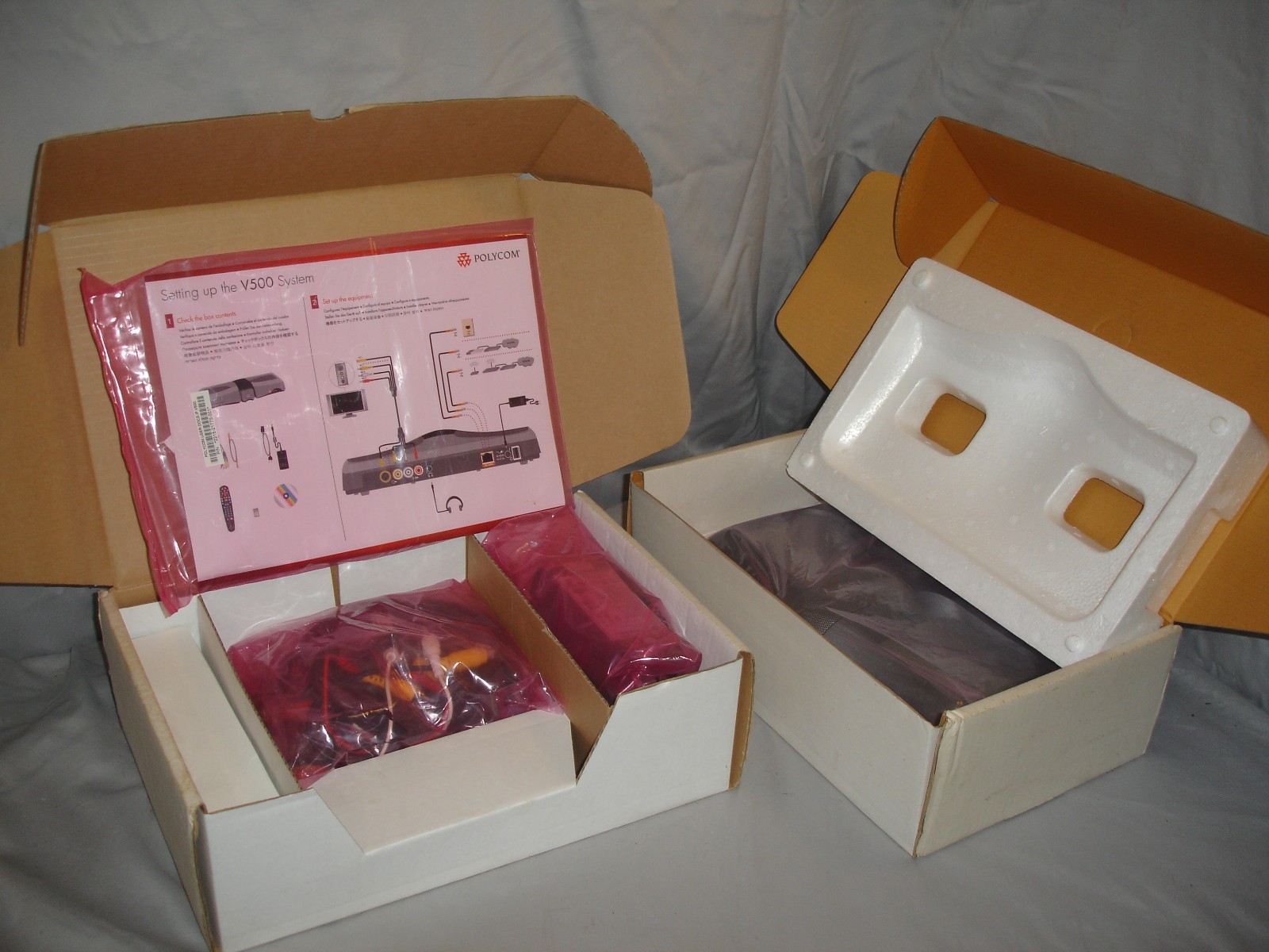 Polycom V500 Video Conferencing System Base Box (Open Box) & Accessories (Mixed)