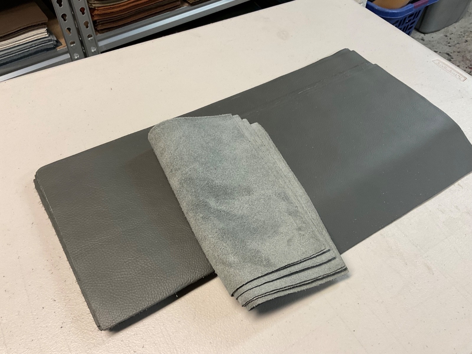 4 Grey leathers 10.25”x 24”