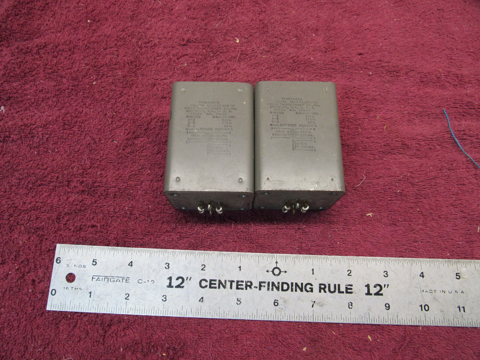 (2) VINTAGE TRANSFORMERS FREED 35698 COLLINS 32.7v @275ma 6v @200ma TF4RX03FA