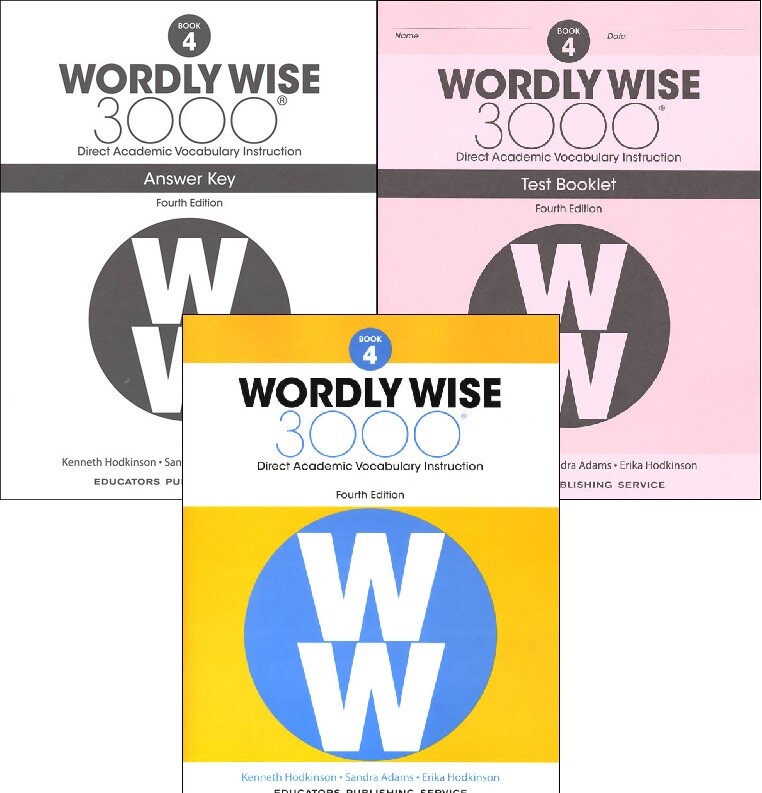 4TH EDITION  Wordly Wise 3000 Grade 4 SET Workbook, Answer Key & Tests