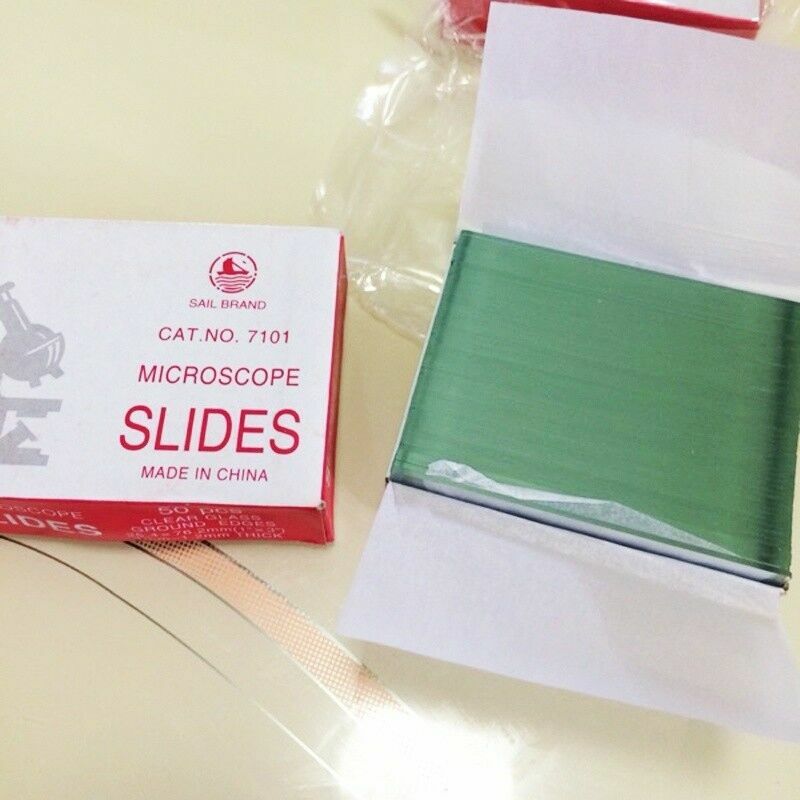 50pcs Per Box Biological Clear Microscope Glass Slides Frosted Ground Edges