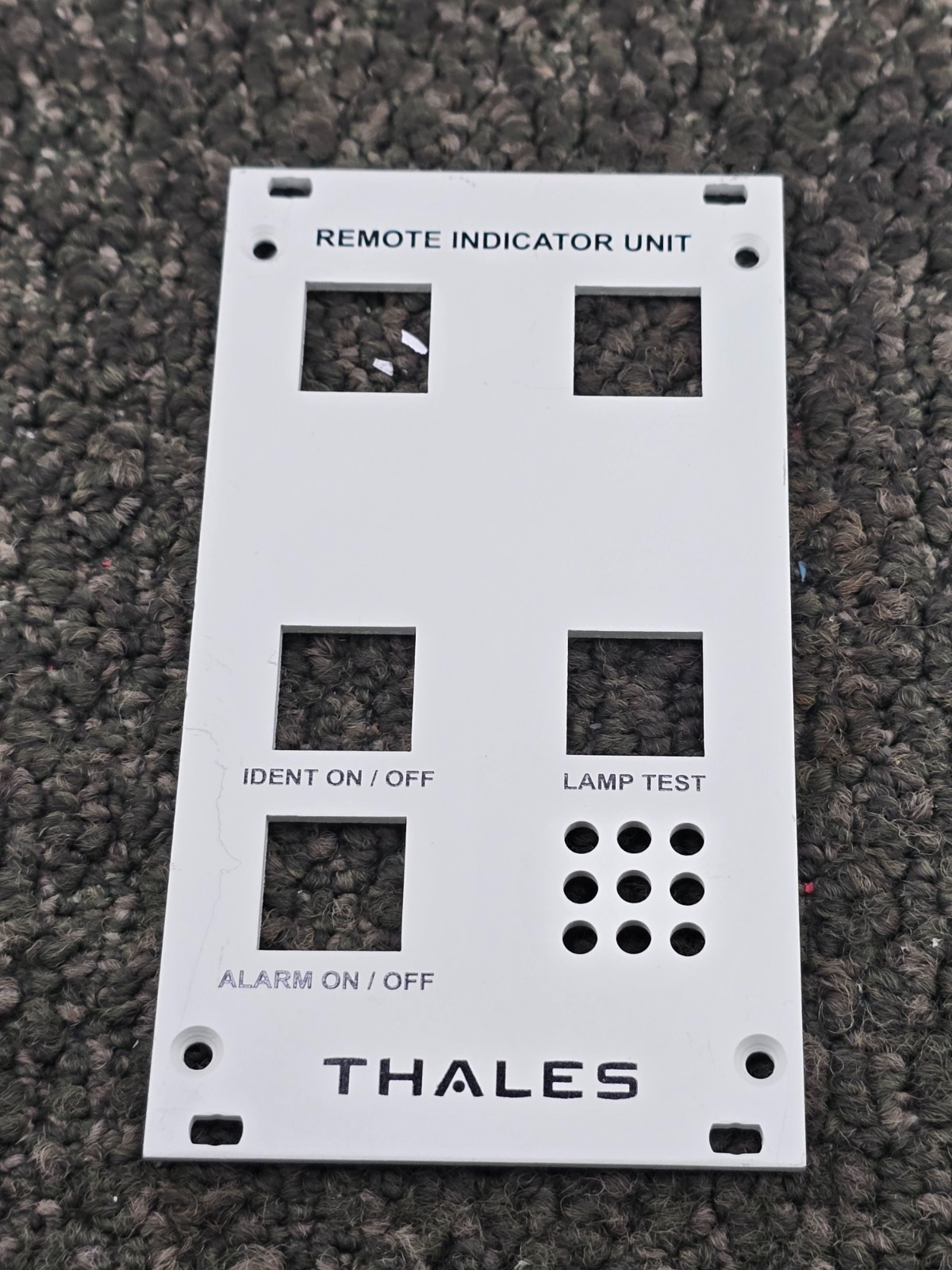THALES REMOTE INDICATOR UNIT REPLACEMENT PLATE ONLY