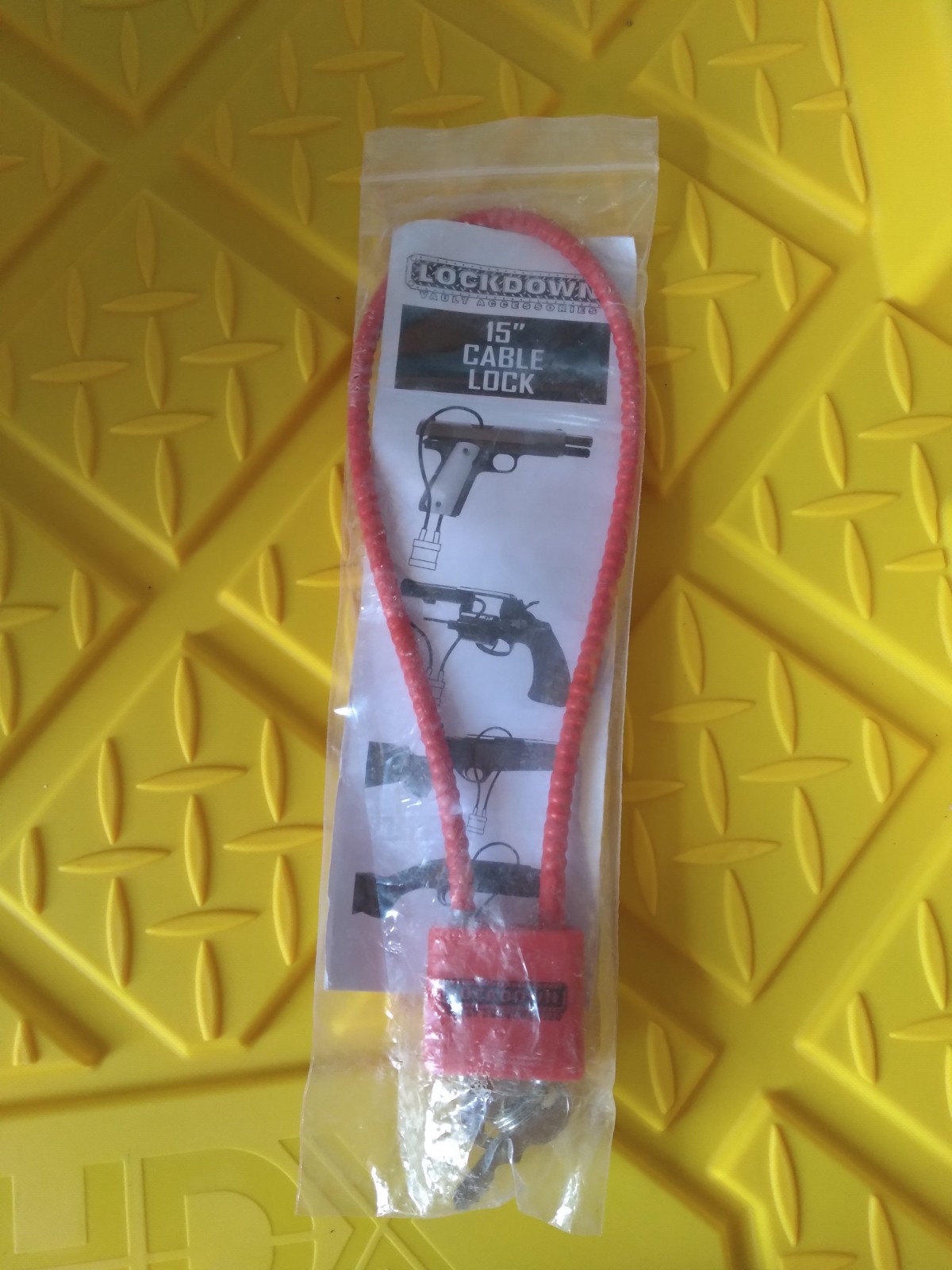 Lockdown 15 Inch Cable Lock Gun Keys Included RED