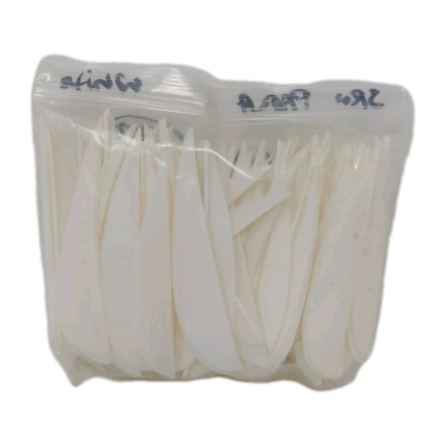 77 Count Archery Arrow Feathers 3" Right Wing Parabolic: White
