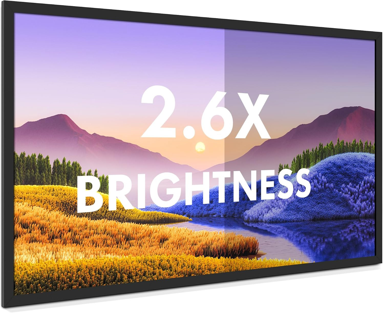 Fixed Frame Projector Screen by  - 2.6X Gain and 30% ALR - Indoor Wall-Mounted W