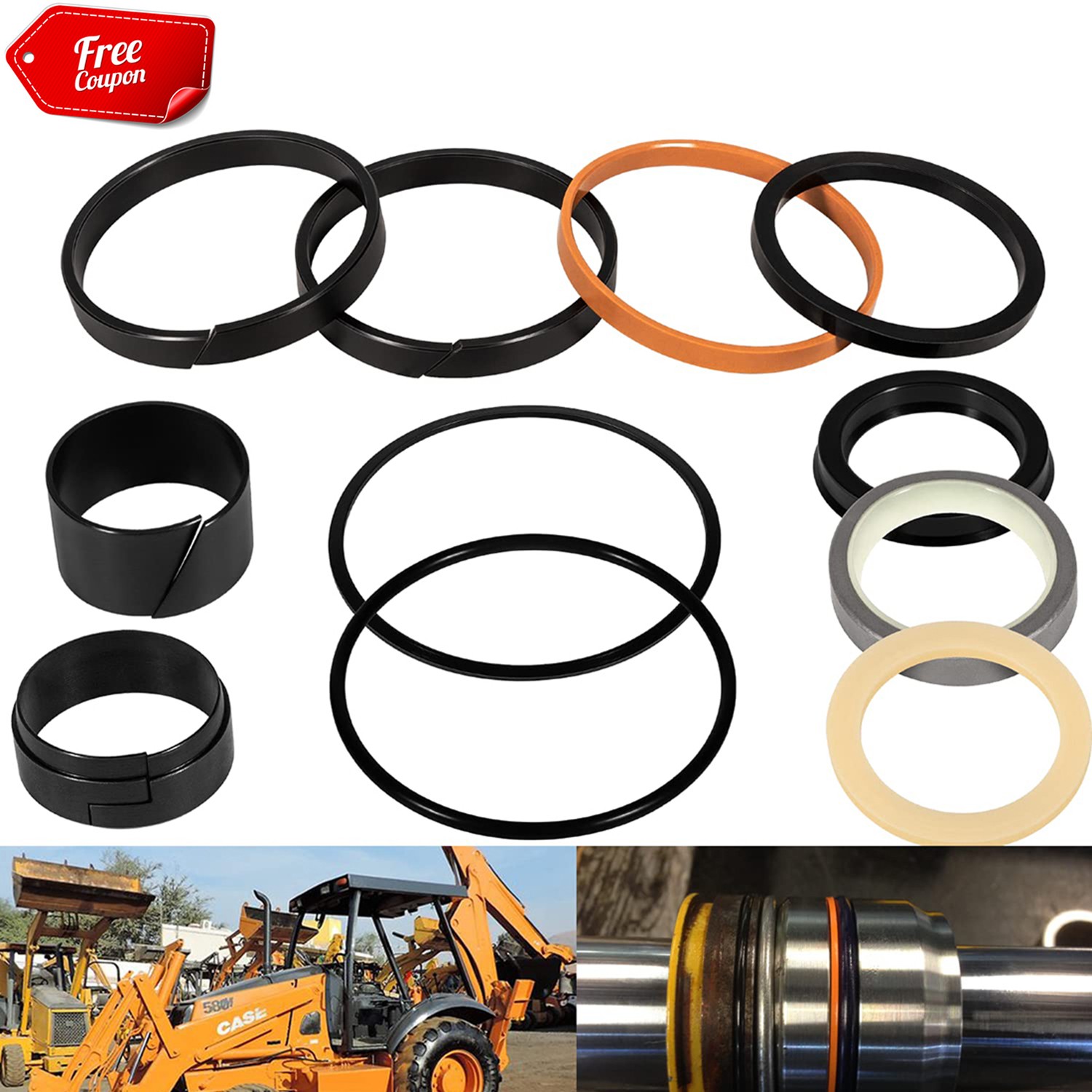 For Case Hydraulic Cylinder Seal Kit 1.5” Rod 3” Bore 1543252C1 G109452 G105548
